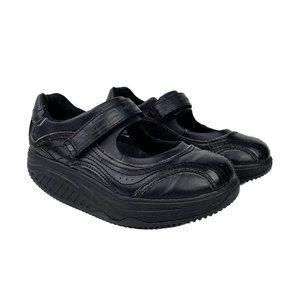 Skechers Shape Ups Motivator Mary Jane Size 7.5 Black Shoes Leather